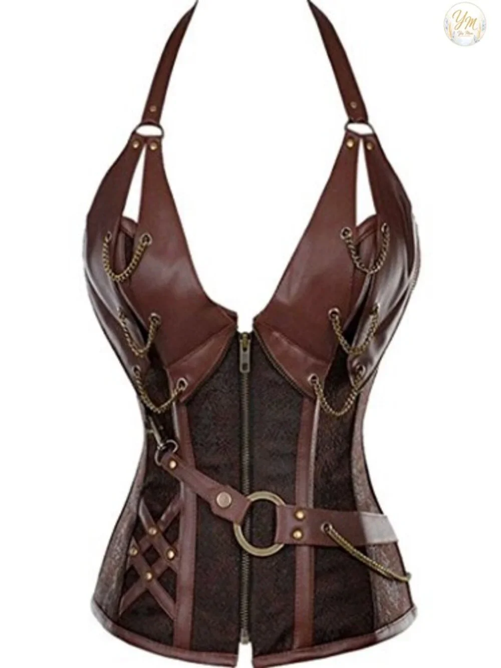 Faux Leather Steel Boned Retro Goth Steampunk Corset Waist Training